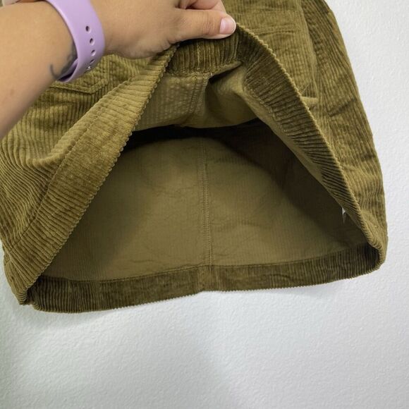 NEW Madewell Corduroy Mini Skirt Sz 8 Green A-Line Pockets Stretch Cotton Retro - Picture 8 of 10
